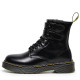 1460 smooth leather lace up buckle boots black