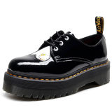 X Hello Kitty smooth leather platform shoes black