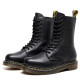 1490 Virginia leather mid calf boots black
