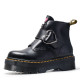 Dr.martens x Lazy Oaf smooth leather buckle platform boots black