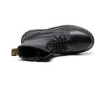 Jadon smooth leather lace up platform boots black