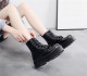 Molly smooth leather platform boots black