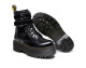 Jadon smooth leather buckle platform boots black