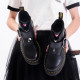 Dr.martens x Lazy Oaf smooth leather buckle platform boots black