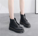 Sinclair milled nappa leather platform boots black