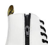 Jadon smooth leather platform boots white