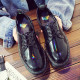 1461 smooth leather platform shoes black