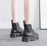 Sinclair milled nappa leather platform boots black