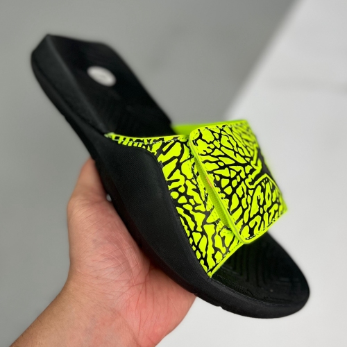 Nike adult Air Jordan Hydro 7 Velcro slippers fluorescent green