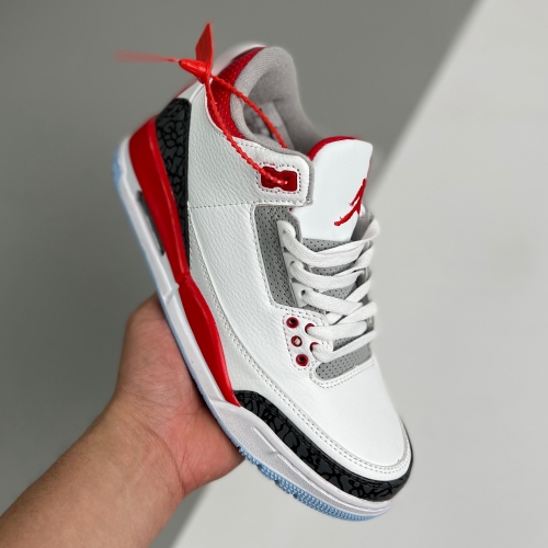 Nike adult Air Jordan 3 Retro Fire Red (2022) white