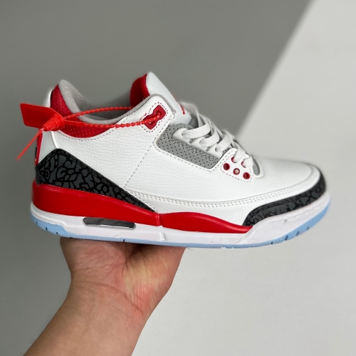 Nike adult Air Jordan 3 Retro Fire Red (2022) white