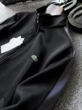 Sport Zip Up Sweater Set Cotton Casual Sweatshirt + Sweatpants black