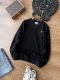 Pique Crewneck Cotton Sweatshirt 2022 new black