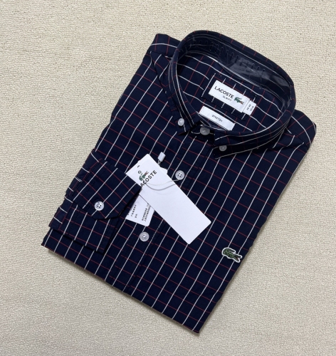 adult Men's Regular-Fit Long-Sleeve mens casual Oxford sapphire Plaid Shirt H943#