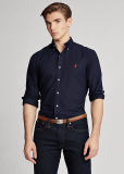 adult Men's Regular-Fit Long-Sleeve mens casual polo thickened oxford shirt Multicolor H906