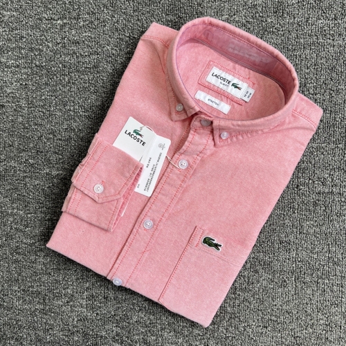 adult Men's Regular-Fit Long-Sleeve mens casual shirts with pocket pink H9007