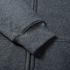 adult mens Long Sleeve zip Hooded plush sweater dark grey 806