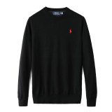 adult men's long-sleeve crew neck colored cotton sweater