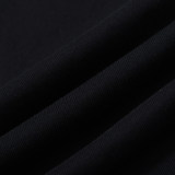 adult mens Long Sleeve Hooded plush sweater black 808