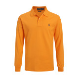 adult mens long sleeve lapel polo shirt