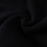 adult mens Long Sleeve Hooded plush sweater black 808