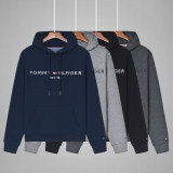 adult mens Long Sleeve Hooded plush sweater black 808