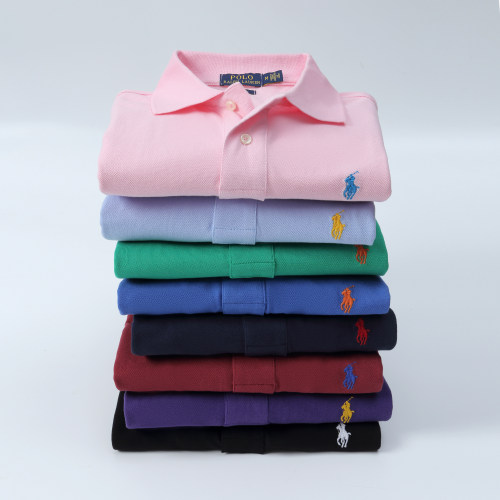 adult mens long sleeve lapel polo shirt