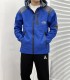 adult Men's Outdoor Waterproof Soft Shell Hooded Sherpa Lined Windbreaker Jacket blue