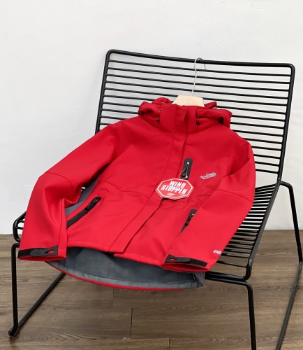 adult women's outdoor waterproof soft shell hooded sherpa lined windbreaker jacket red