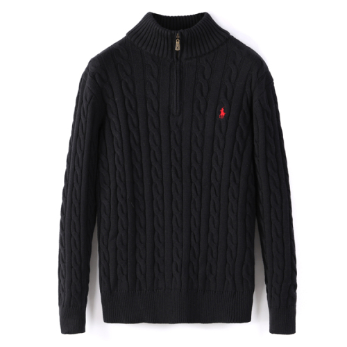 adult men's long-sleeve Semi-zip twist sweater