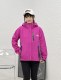 adult women's outdoor waterproof soft shell hooded sherpa lined windbreaker jacket rose red
