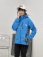 adult women's outdoor waterproof soft shell hooded sherpa lined windbreaker jacket blue
