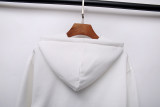 classic printed cotton fleece hooded sweatshirt white YC7318