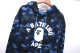 Classic camouflage print cotton fleece hooded sweatshirt blue YC7319