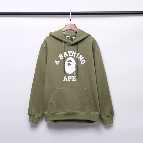 classic printed cotton fleece hooded sweatshirt olive green YC7318