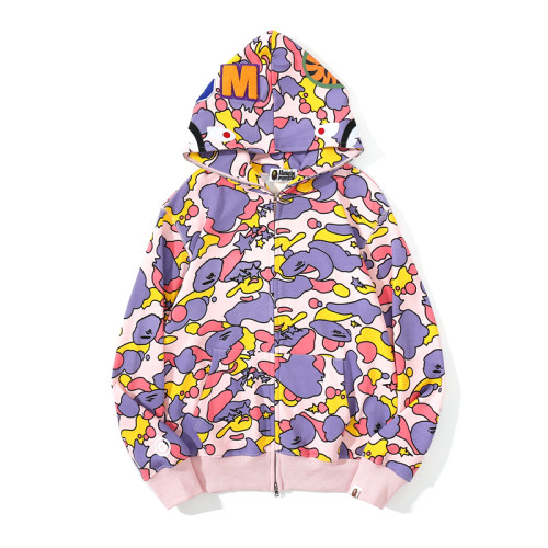 Women's Sta Camo Shark Full Zip Hoodie pink HDCP6775