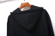 classic printed cotton fleece hooded sweatshirt black YC7318