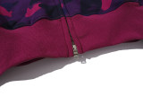 Color Camo Shark Full Zip Hoodie purple HDCP6323