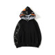 Color Camo Tiger Shark Full Zip Double Hoodie Black HDCP6660