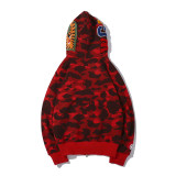 Color Camo Shark Full Zip Hoodie red HDCP6323