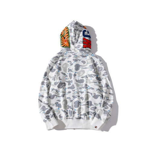 Space Camo Shark Full Zip Double Hoodie White multicolor HDCP6691