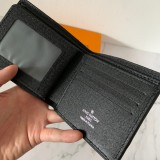 Men's Genuine Leather  Extra Capacity Slimfold  Wallet black 11*9.5 60223