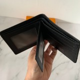 Men's Genuine Leather  Extra Capacity Slimfold  Wallet black 11*9.5 60223
