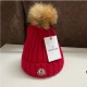 women's Ribbed Knit Cap Fur Pom Cuffed Beanie Winter Soft Warm 003