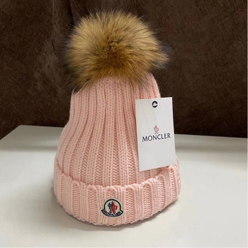 women's Ribbed Knit Cap Fur Pom Cuffed Beanie Winter Soft Warm 003