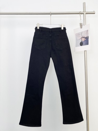 2022 autumn and winter new women's chain flared jeans black