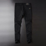 men's Washed Regular fit Jeans black Q9207#