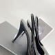 silver pointy patent leather women's high heels black