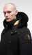 Gold Stirling thickened warm mid-length men's Parka Fur down jacket black 01