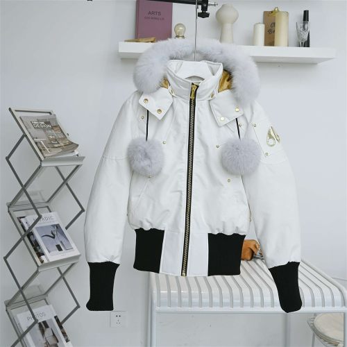 Gold Ballistic Bomber Neoshear women's thickened warm down jacket white 03